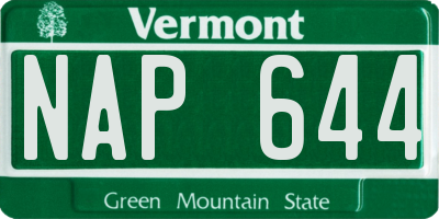 VT license plate NAP644