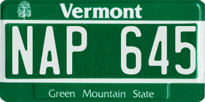 VT license plate NAP645