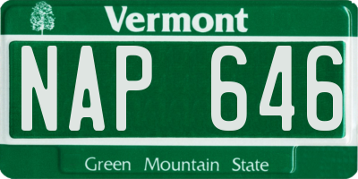 VT license plate NAP646