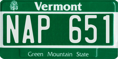 VT license plate NAP651