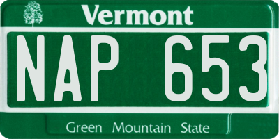 VT license plate NAP653