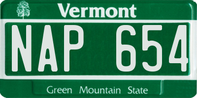 VT license plate NAP654
