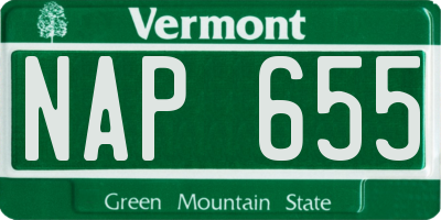 VT license plate NAP655