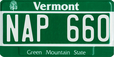 VT license plate NAP660