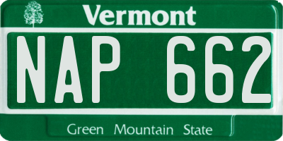 VT license plate NAP662