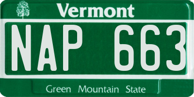 VT license plate NAP663