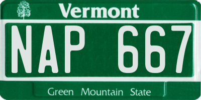 VT license plate NAP667