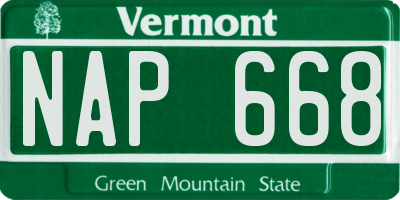 VT license plate NAP668