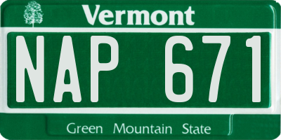 VT license plate NAP671