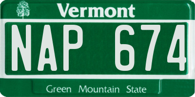 VT license plate NAP674