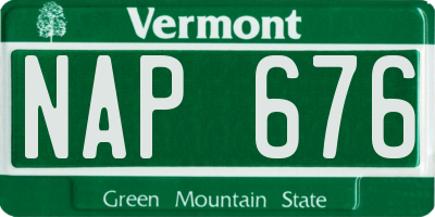 VT license plate NAP676