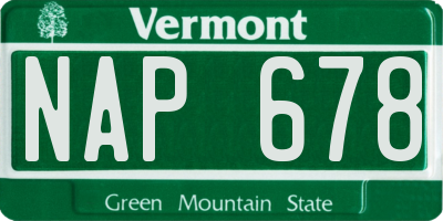 VT license plate NAP678
