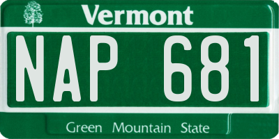 VT license plate NAP681
