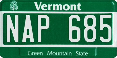 VT license plate NAP685
