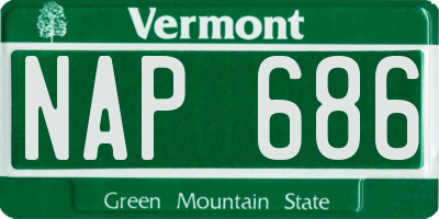 VT license plate NAP686