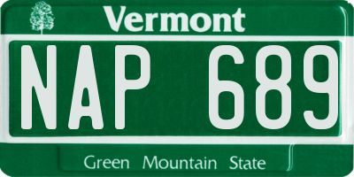 VT license plate NAP689