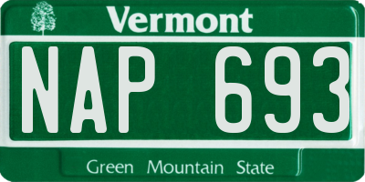 VT license plate NAP693