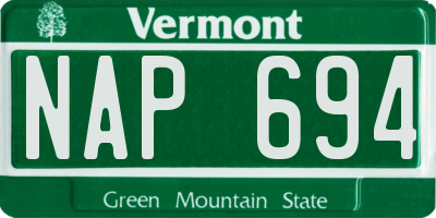 VT license plate NAP694