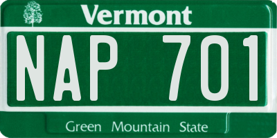 VT license plate NAP701
