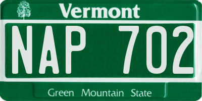 VT license plate NAP702