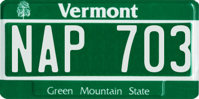 VT license plate NAP703