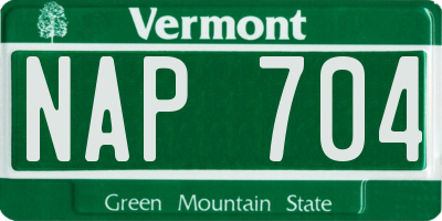 VT license plate NAP704