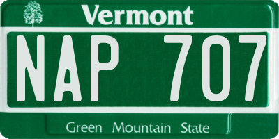 VT license plate NAP707