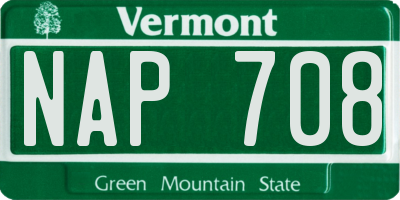VT license plate NAP708