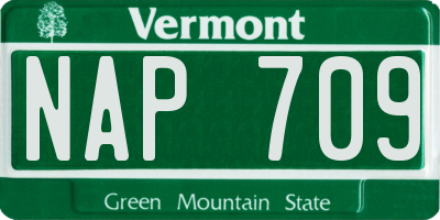 VT license plate NAP709