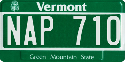 VT license plate NAP710