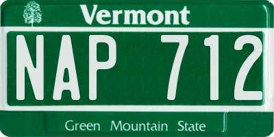 VT license plate NAP712