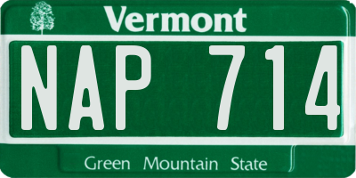 VT license plate NAP714