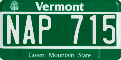 VT license plate NAP715