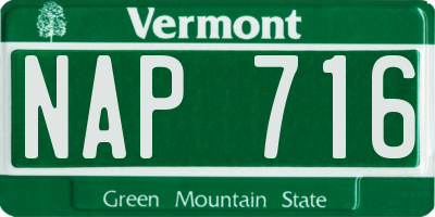 VT license plate NAP716