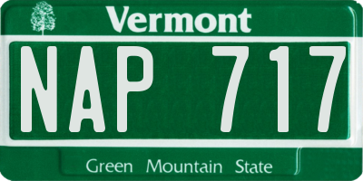 VT license plate NAP717