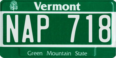 VT license plate NAP718