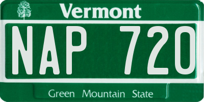 VT license plate NAP720
