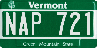 VT license plate NAP721