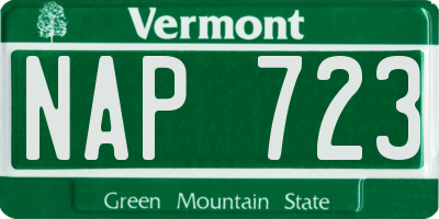 VT license plate NAP723
