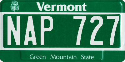 VT license plate NAP727