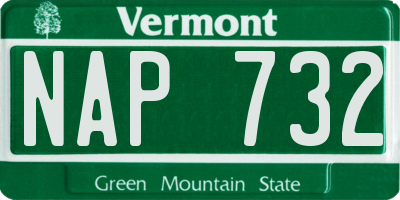 VT license plate NAP732