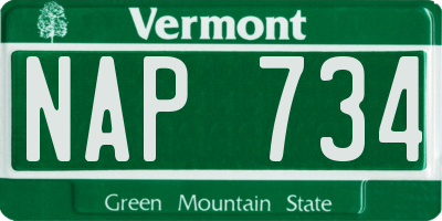 VT license plate NAP734