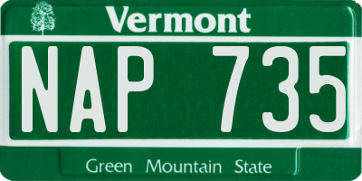 VT license plate NAP735