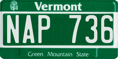 VT license plate NAP736