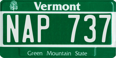 VT license plate NAP737