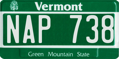 VT license plate NAP738