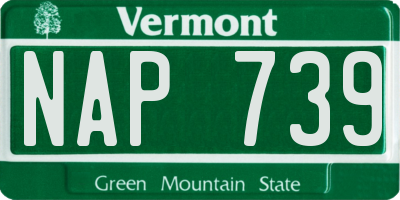 VT license plate NAP739