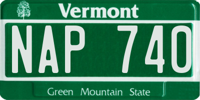 VT license plate NAP740