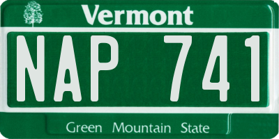 VT license plate NAP741