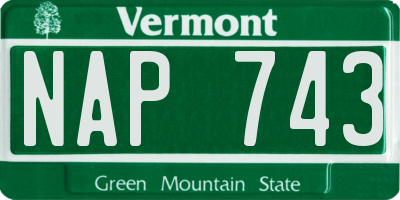 VT license plate NAP743